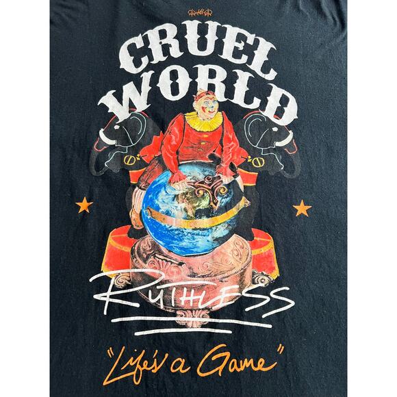 NovaMen men’s size Size XL Cruel World Graphic T Shirt 100% cotton - Picture 2 of 6